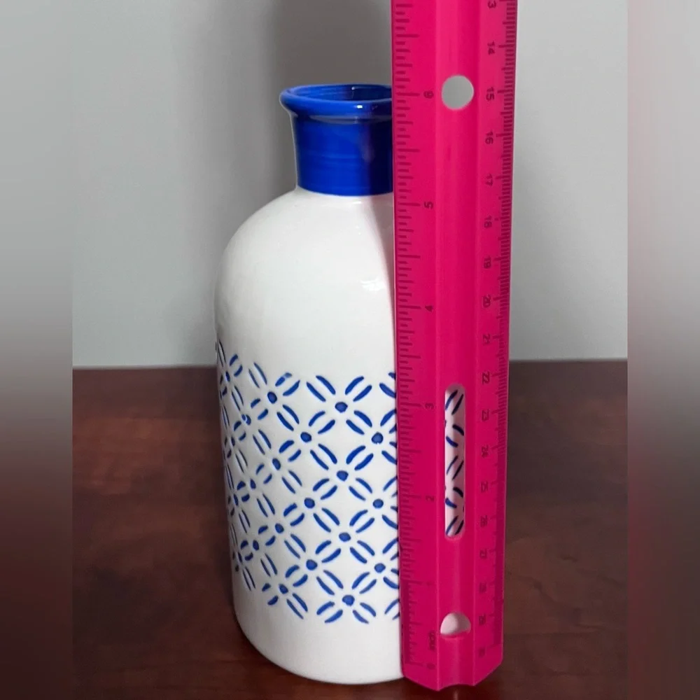 Blue and White Ceramic Vase - Picture 4 of 5